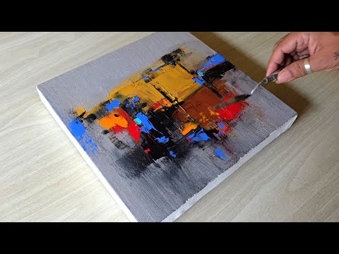 Abstract Painting Demo / Pallete Knife Acrylic Painting / Step By step