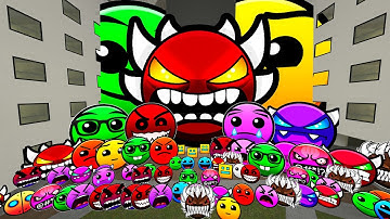 Lobotomy Nextbots | Geometry Dash Difficulty Faces, Angry Munci Family Nextbots on the hotel in Gmod