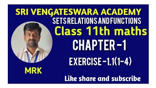 TN 11TH MATHS CHAPTER-1. RELATIONS AND FUNCTIONS EXERCISE-1.1(1-4)#12maths #mrk #marikannan