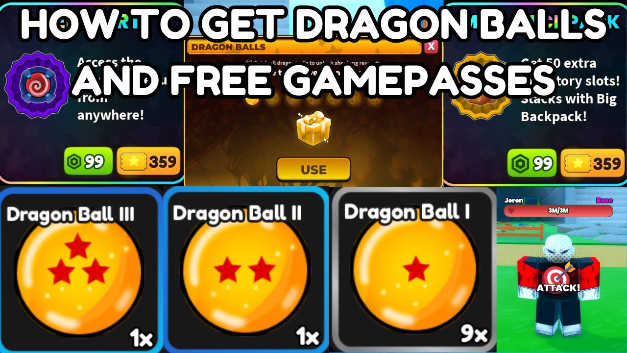 How to get DRAGON BALLS and a FREE GAMEPASSES in anime shadow - YouTube
