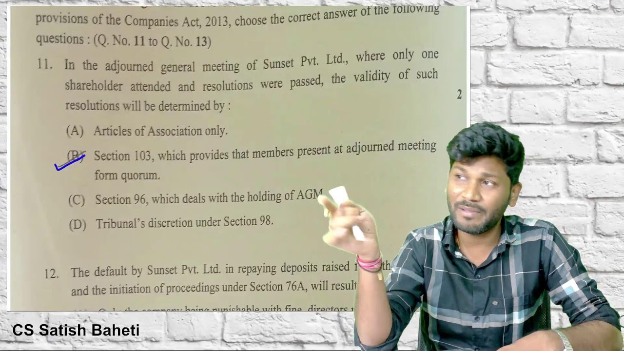 CA Inter Law Paper MCQ Answer Jan 2026 Exam - YouTube