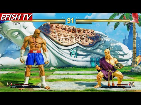 Sagat vs Oro (Hardest AI) - Street Fighter V