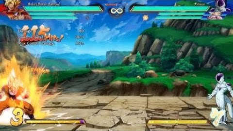 DRAGON BALL FighterZ Goku (Super Saiyan) Mid Screen Sparking Loop Combo.