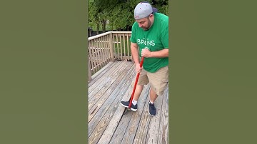 DIY Deck repair project, pulling up rotten deck boards with pry bar