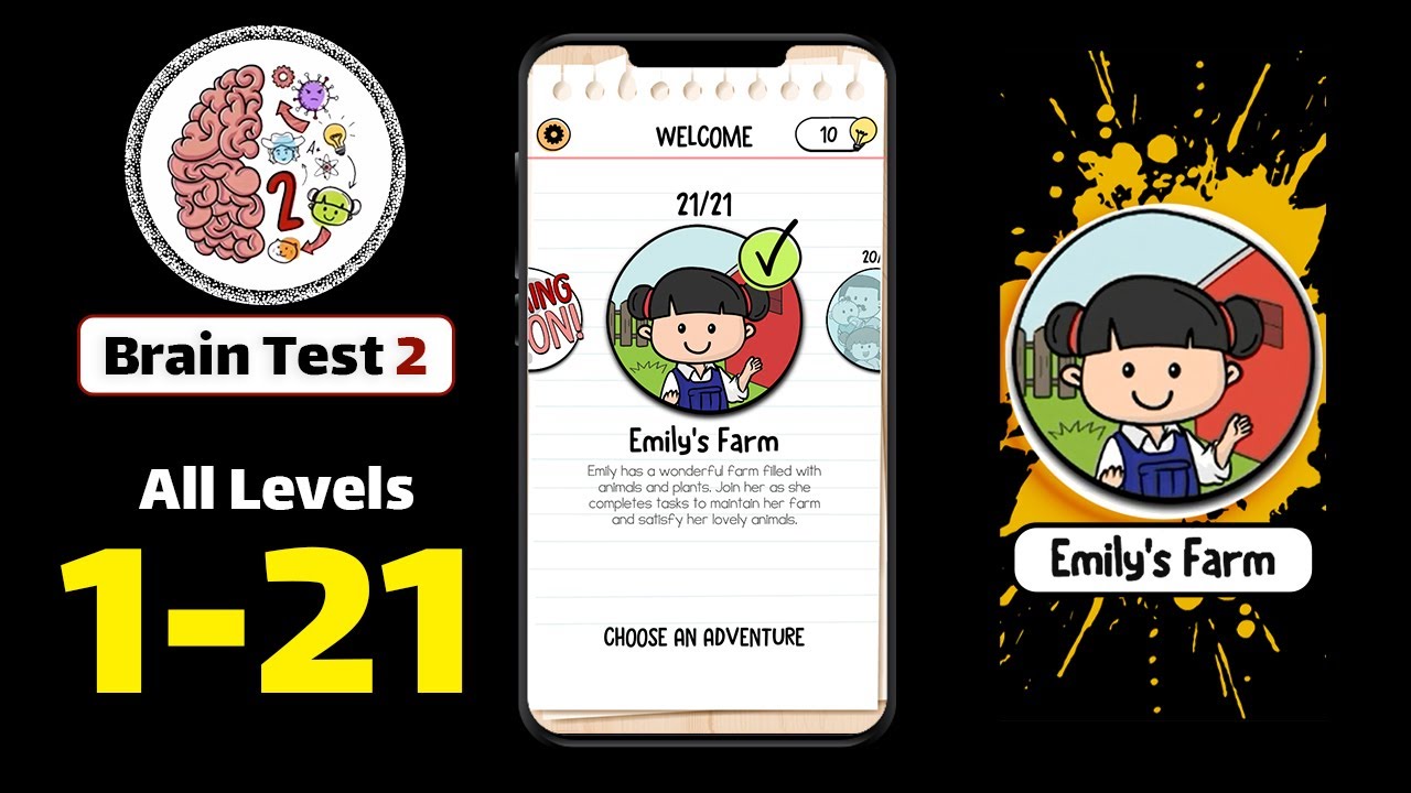 Brain Test 2: Tricky Stories - Emily's Farm Level 1 To Level 21 All Answer