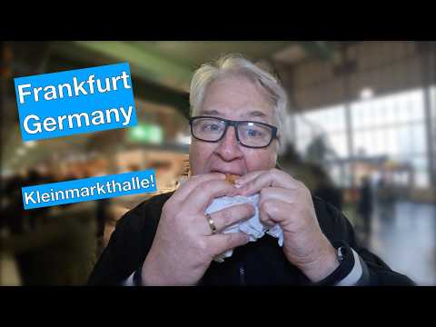 a small tasting at a small market Kleinmarkthalle Frankfurt 4k
