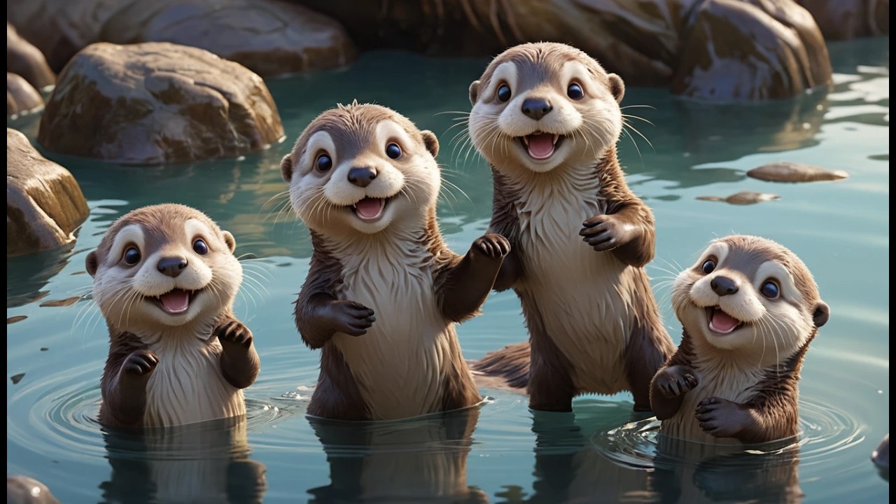 Five Little Sea Otters Splash Splash Splash | Ocean Animals & Counting Song