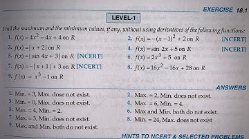 RD SHARMA EX 18.1 Q1 TO Q9 SOLUTIONS OF CHAPTER 18 MAXIMA AND MINIMA  CLASS 12