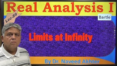 Limits at Infinity and minus infinity. Real Analysis I. Bartle. Lec-89 (Urdu/Hindi)