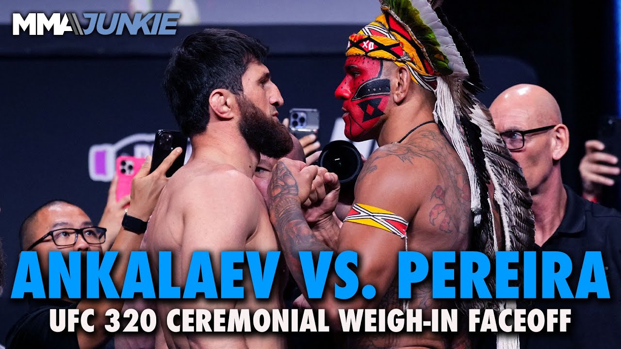 Magomed Ankalaev vs. Alex Pereira final faceoff for title rematch | UFC 320 ceremonial weigh-ins