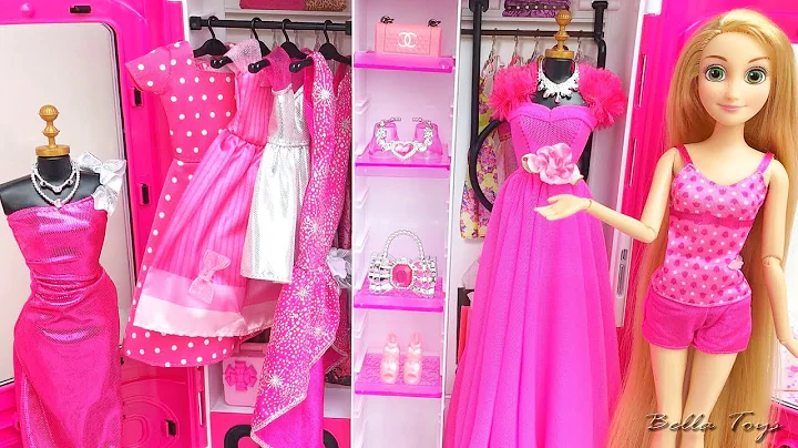 💜Barbie Rapunzel Elsa Frozen💜Princess dollhouse bedroom decor💜Doll clothes dresses fashion