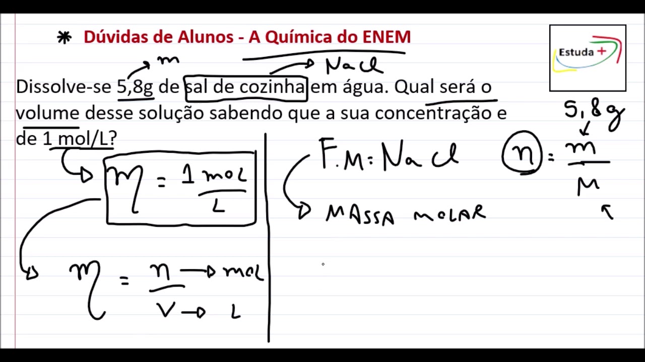 Como Calcular O Volume De Uma Solução Pela Concentração Molar E Número