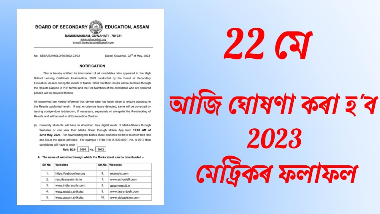 Matric results will be announced today//22 May 2023 - YouTube