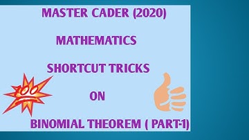 MASTER CADRE (2020)-- SHORTCUT TRICK ON BINOMIAL THEOREM.(PART-1)   .BY SANDIP KAUR