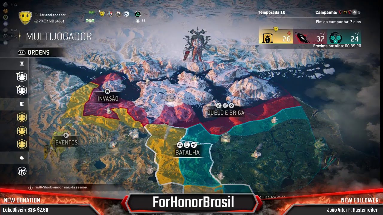 Transmissão ao vivo de For Honor Brasil