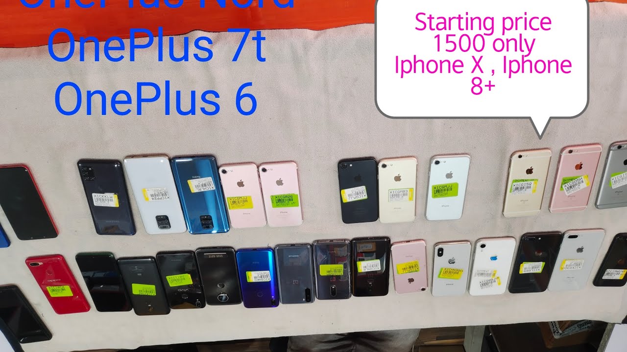 Starting price 1500 only.2nd hand Iphone, OnePlus and Realme etc.mobile