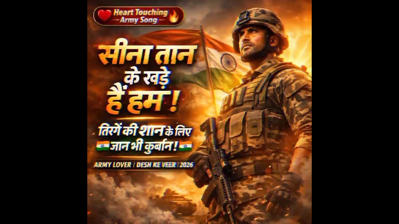 सीना तान के खड़े हैं हम 🇮🇳  Heart Touching Army Song 2026 | Army Love Song #song #viral #music#2026