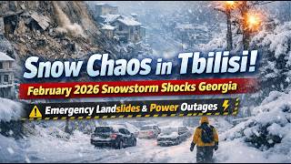 Snow Chaos in Tbilisi! February 2026 Snowstorm Shocks Georgia 🌨️ Emergency Landslides & Power Outag