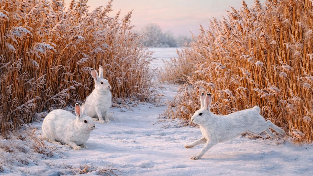 ОХОТА НА ЗАЙЦА. МНОГО ЗАЙЦЕВ В КАМЫШАХ. ДОБЫДИ ДВОИХ.