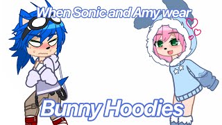 //💕When Sonic and Amy wear Bunny Hoodies🐰// Short Sonamy Skit // +OC gift for: Theme Park Hogwarts