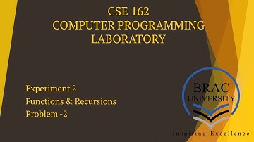 CSE 162 | Computer Programming Laboratory | Experiment 3 | Video 2