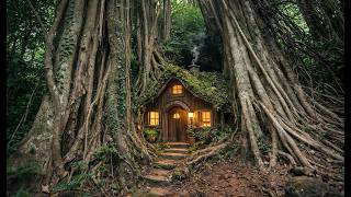 Alone Surviving in the Forest | Building a Shelter Under a Thousand-Year-Old Tree