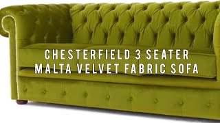 Chesterfield 3 Seater Malta Velvet Fabric Sofa
