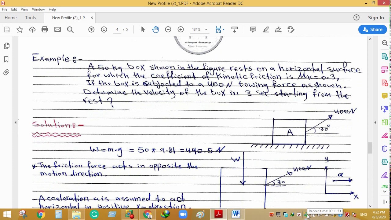 Kinetics of particles/ dynamic/ د.علي حسين حسن