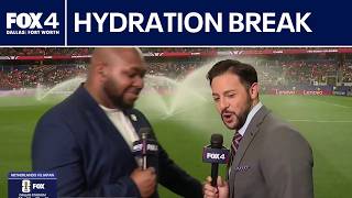 World Cup reporters hit by sprinklers on the field