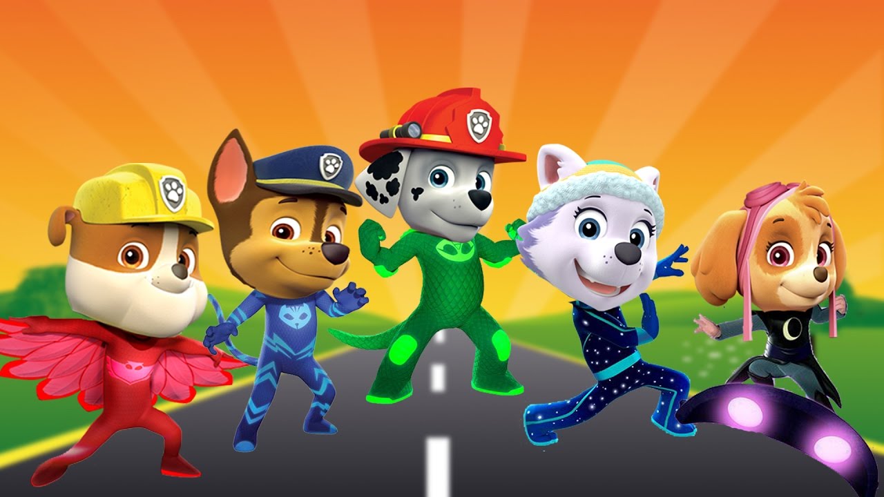 Paw Patrol Transform Into PJ Maks Finger Family Song | Finger Family Song Collection For Children