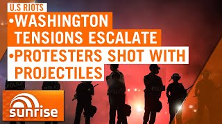 US riots: Protesters shot with projectiles, Trump slammed for church photo op | 7NEWS