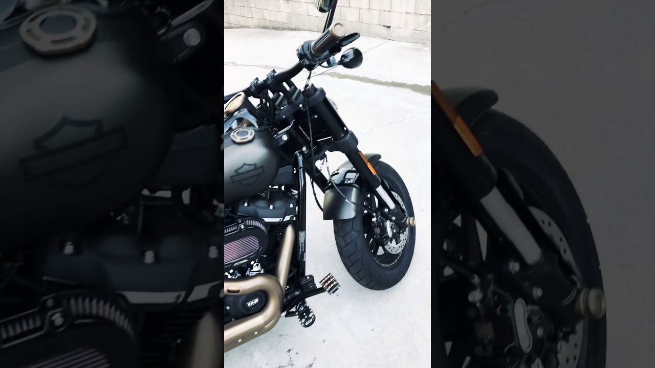 2020 Harley Davidson FatBob 114 Slip On exhaust M8 (Two Brothers Racing) Cold Start