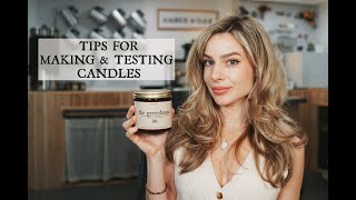Tips for Making Candles, Wick Testing, Cure Time, Power Burns