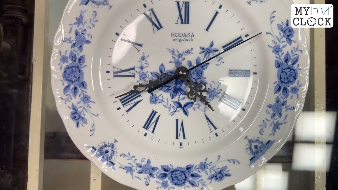 HODAKA orig. clock plate Blue rose Vintage Interior クォーツ