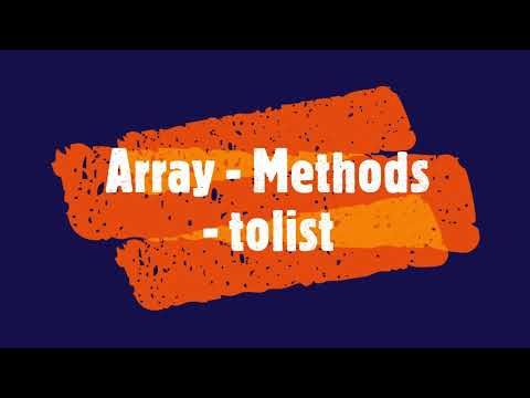 PYTHON - Array - Methods - tolist #viral #videos #viralvideo #array #arrays #arrayinpython