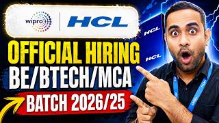 HCL Tech Official Hiring | Wipro Trainee Hiring | Batch 2026, 2025