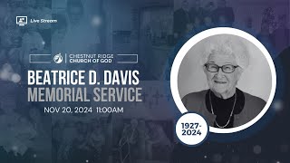 Beatrice D. Davis Memorial Service 11-20-24