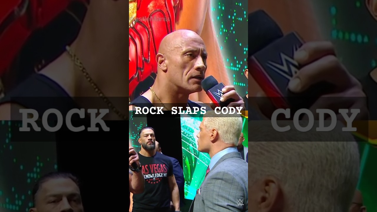 The Rock slaps Cody Rhodes' (You should be ashamed rock) 