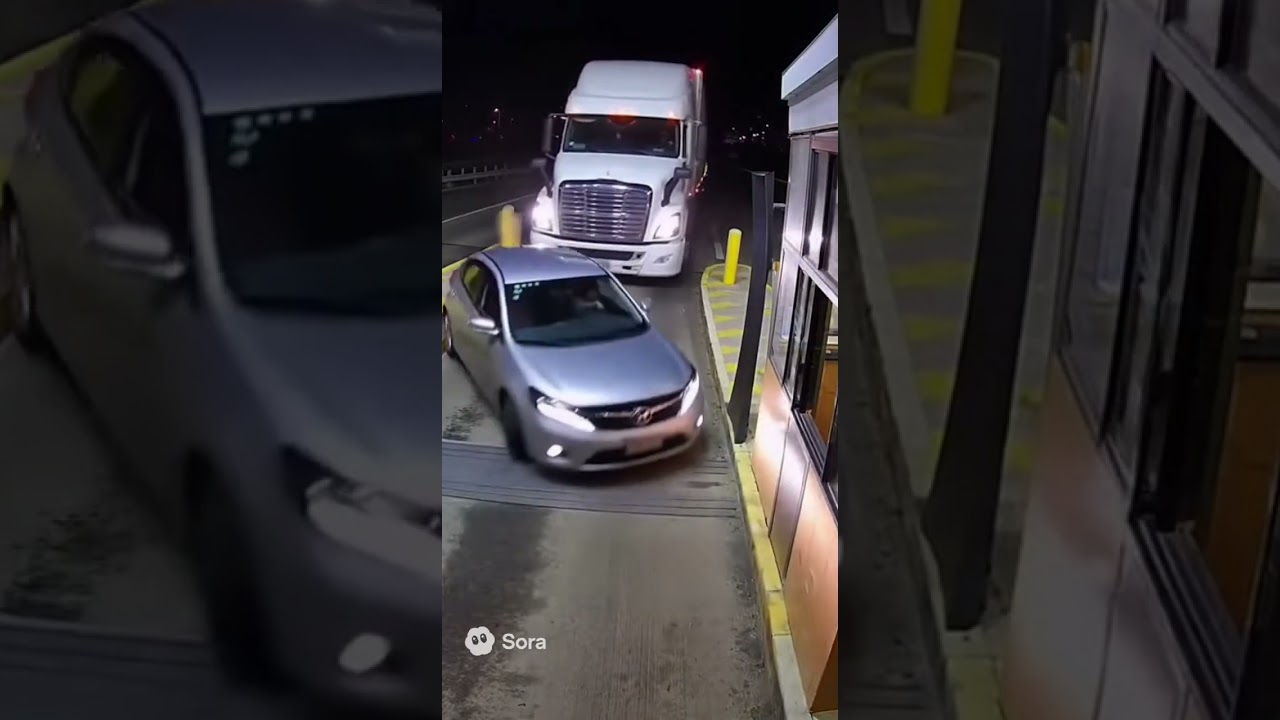 Truck Loses Control at Toll Booth — What Happens Next Will Leave You Speechless