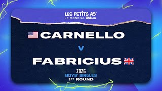 Les Petits As 2026 | Boys Singles R1 | Camelot CARNELLO vs. Frederick FABRICIUS