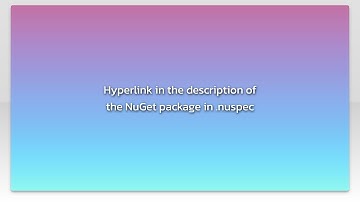 Hyperlink in the description of the NuGet package in .nuspec