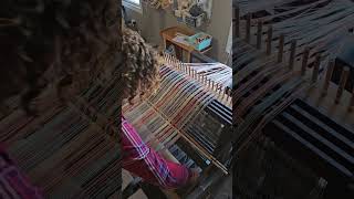 Part 1, Winding a warp with NO TENSION, by myself. Back-to-front warping. 