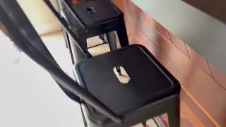 FDW Metal Bar Stool Set of 4 Counter Height Barstool Seat Height Industrial Bar Chairs Patio Stool