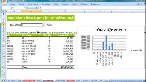 Làm báo cáo động trên Excel và Add-in A-Tools | Biểu đồ động với hàm BS_SQL