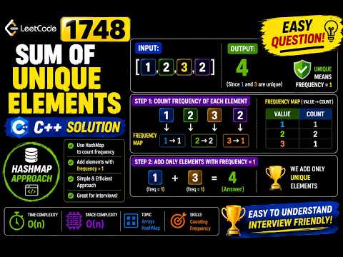 LeetCode 1748 | Sum of Unique Elements | Easy C++ Solution