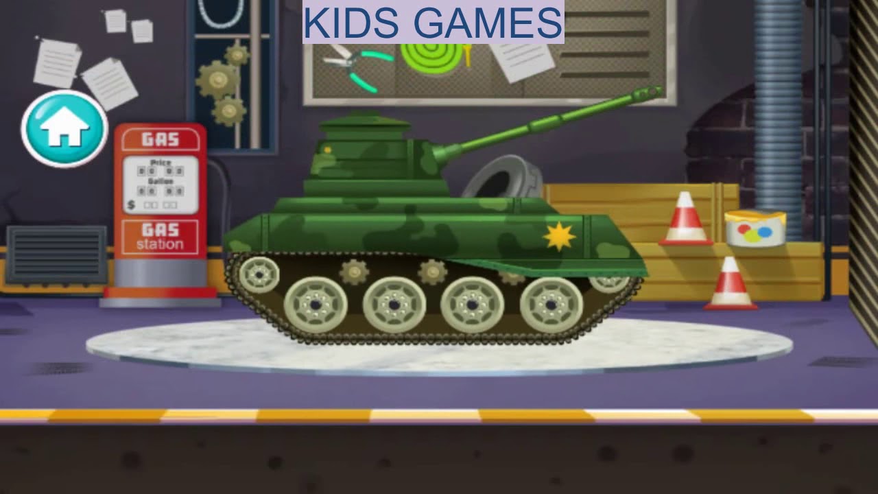 War Tank Car | Salon Simulation Game for Kids |  Car Wash