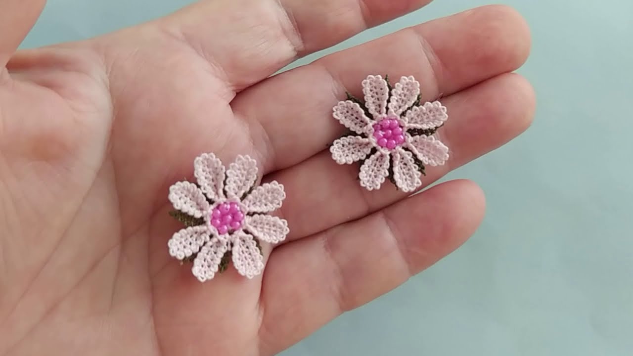 502-COSMOS MİNİK KÜPE ÇİÇEĞİ İĞNE OYASI MODELİ ANLATIMLI YAPILIŞI