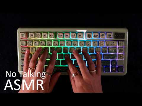 ✨AD FREE ASMR✨ Typing on my cute Keyboard (🎧 No Talking | typing)