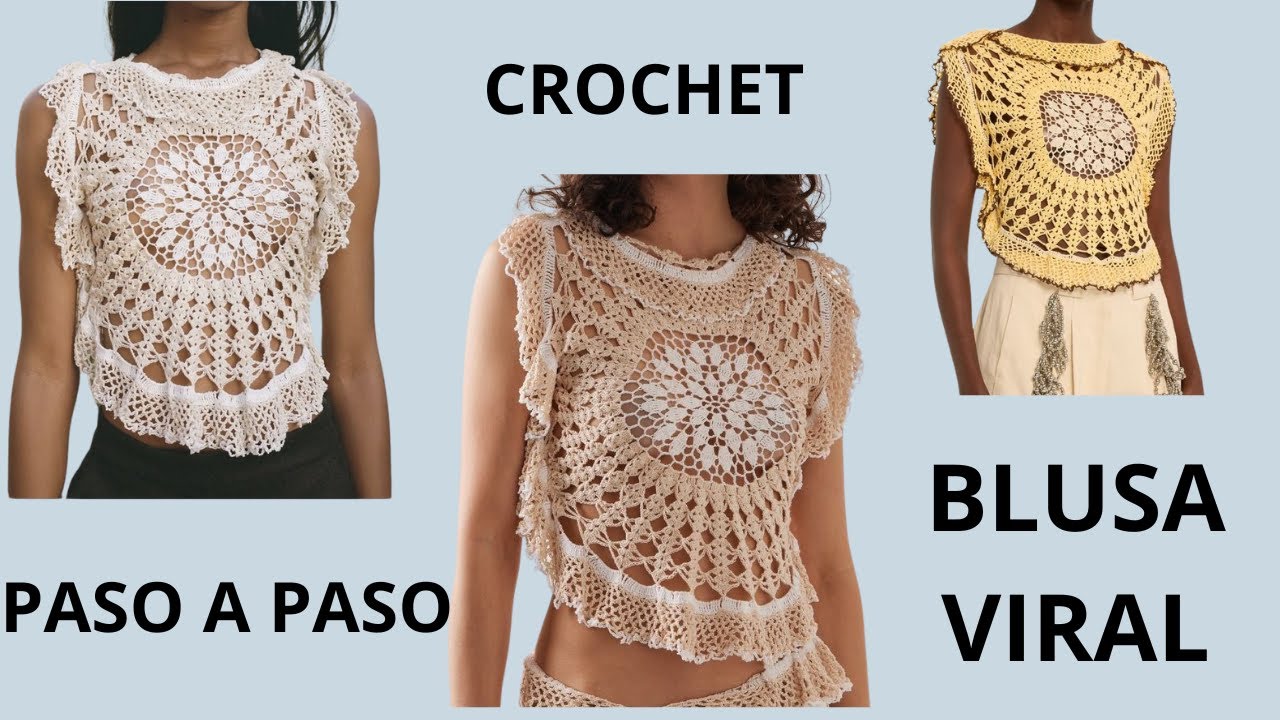 как связать крючком вирусную блузку на лето 2025 года