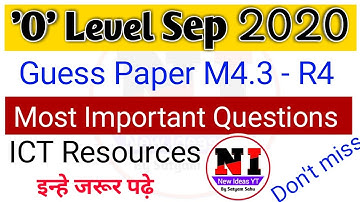 Guess paper Of ICT Resources O level M4 3R4 O level Most Important ICT Resources Question September